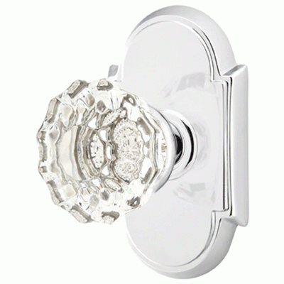 Antique Hardware Emtek Crystal Astoria Door Knob Set With # 8 Rosette (Several Finish Options) EMTEK GLASS CRYSTAL ASTORIA DOOR KNOB