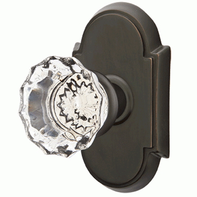 Antique Hardware Emtek Crystal Astoria Door Knob Set With # 8 Rosette (Several Finish Options) EMTEK GLASS CRYSTAL ASTORIA DOOR KNOB