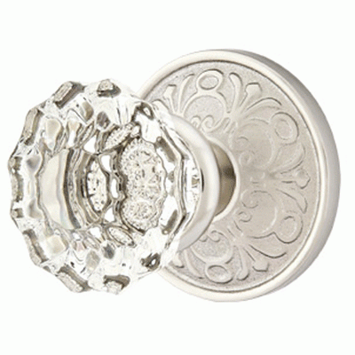 ##Antique Hardware## Emtek Crystal Astoria Door Knob Set With Lancaster Rosette (Several Finishes Available)