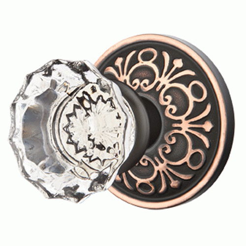 ##Antique Hardware## Emtek Crystal Astoria Door Knob Set With Lancaster Rosette (Several Finishes Available)