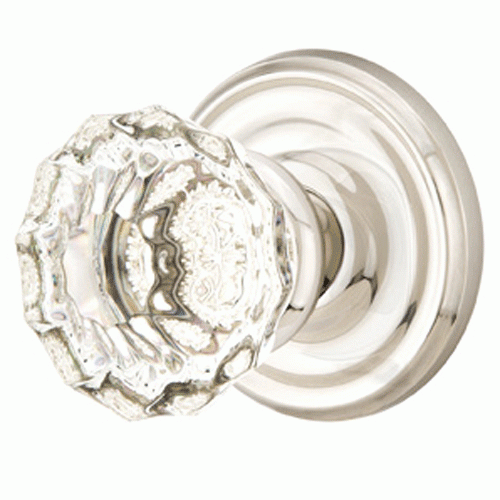 Antique Hardware Crystal Astoria Door Knob Set With Regular Rosette (Several Finish Options) EMTEK GLASS CRYSTAL ASTORIA DOOR KNOB