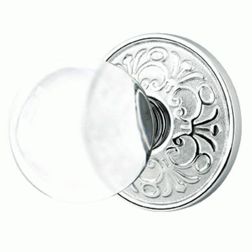 Antique Hardware Crystal Bristol Door Knob Set With Lancaster Rosette (Several Finish Options) EMTEK GLASS CRYSTAL BRISTOL DOOR KNOB