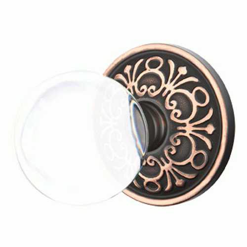 Antique Hardware Crystal Bristol Door Knob Set With Lancaster Rosette (Several Finish Options) EMTEK GLASS CRYSTAL BRISTOL DOOR KNOB