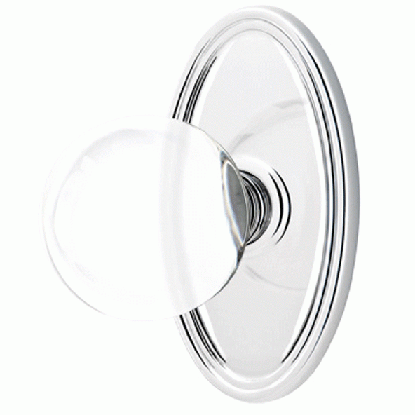 Antique Hardware Crystal Bristol Door Knob Set With Oval Rosette (Several Finish Options) EMTEK GLASS CRYSTAL BRISTOL DOOR KNOB