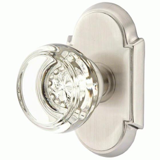 Antique Hardware Crystal Georgetown Door Knob Set With # 8 Rosette (Several Finish Options) EMTEK GLASS CRYSTAL GEORGETOWN DOOR KNOB