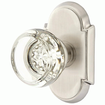 Antique Hardware Crystal Georgetown Door Knob Set With # 8 Rosette (Several Finish Options) EMTEK GLASS CRYSTAL GEORGETOWN DOOR KNOB