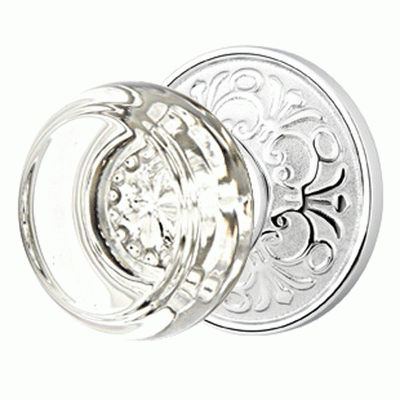 Antique Hardware Emtek Crystal Georgetown Door Knob Set With Lancaster Rosette EMTEK GLASS CRYSTAL GEORGETOWN DOOR KNOB