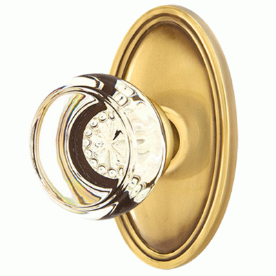 Antique Hardware Emtek Crystal Georgetown Door Knob Set With Oval Rosette (Several Finishes Available) EMTEK GLASS CRYSTAL GEORGETOWN DOOR KNOB