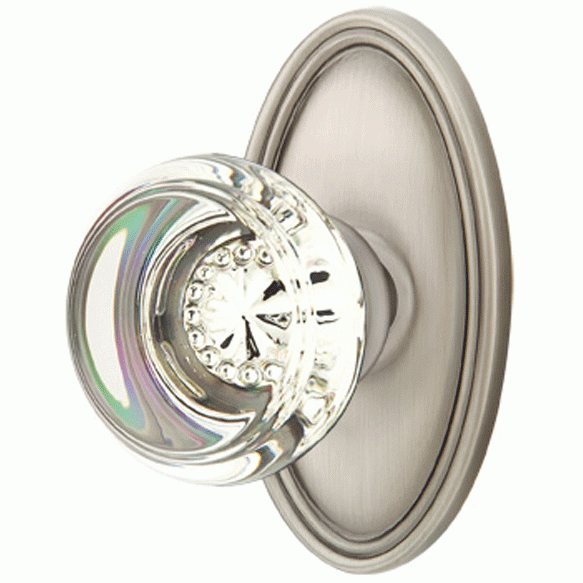 Antique Hardware Emtek Crystal Georgetown Door Knob Set With Oval Rosette (Several Finishes Available) EMTEK GLASS CRYSTAL GEORGETOWN DOOR KNOB