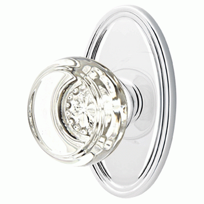 Antique Hardware Emtek Crystal Georgetown Door Knob Set With Oval Rosette (Several Finishes Available) EMTEK GLASS CRYSTAL GEORGETOWN DOOR KNOB