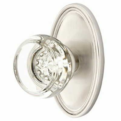 Antique Hardware Emtek Crystal Georgetown Door Knob Set With Oval Rosette (Several Finishes Available) EMTEK GLASS CRYSTAL GEORGETOWN DOOR KNOB