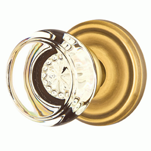 Antique Hardware Crystal Georgetown Door Knob Set With Regular Rosette (Several Finish Options) EMTEK GLASS CRYSTAL GEORGETOWN DOOR KNOB