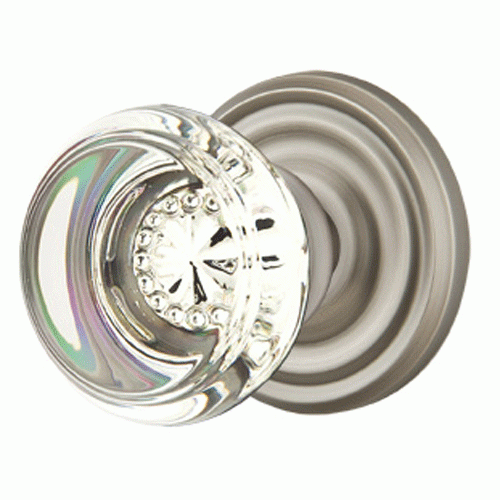 Antique Hardware Crystal Georgetown Door Knob Set With Regular Rosette (Several Finish Options) EMTEK GLASS CRYSTAL GEORGETOWN DOOR KNOB