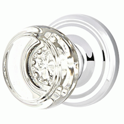 Antique Hardware Crystal Georgetown Door Knob Set With Regular Rosette (Several Finish Options) EMTEK GLASS CRYSTAL GEORGETOWN DOOR KNOB