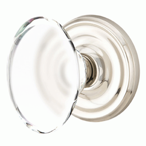 ##Antique Hardware## Emtek Crystal Hampton Door Knob Set With Regular Rosette (Several Finish Options)