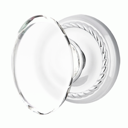 ##Antique Hardware## Crystal Hampton Door Knob Set With Rope Rosette (Several Finish Options)