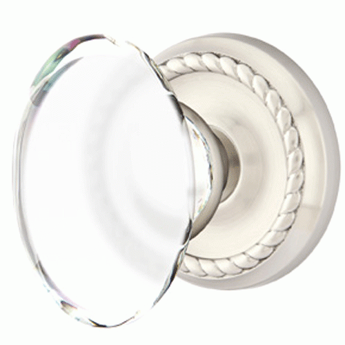 ##Antique Hardware## Crystal Hampton Door Knob Set With Rope Rosette (Several Finish Options)