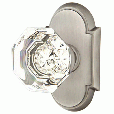 Antique Hardware Emtek Crystal Old Town Clear Door Knob Set With # 8 Rosette (Several Finish Options) EMTEK CRYSTAL DOOR KNOB