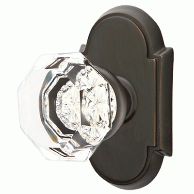 Antique Hardware Emtek Crystal Old Town Clear Door Knob Set With # 8 Rosette (Several Finish Options) EMTEK CRYSTAL DOOR KNOB