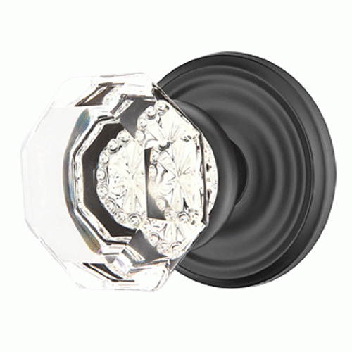 Antique Hardware Emtek Crystal Old Town Clear Door Knob Set With Regular Rosette (Several Finish Options) EMTEK CRYSTAL DOOR KNOB