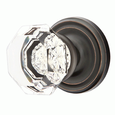 Antique Hardware Emtek Crystal Old Town Clear Door Knob Set With Regular Rosette (Several Finish Options) EMTEK CRYSTAL DOOR KNOB