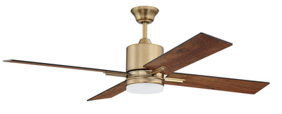 Antique Hardware 52" Teana in Satin Brass w/ Flat Black/Mesquite Blades Ceiling Fan