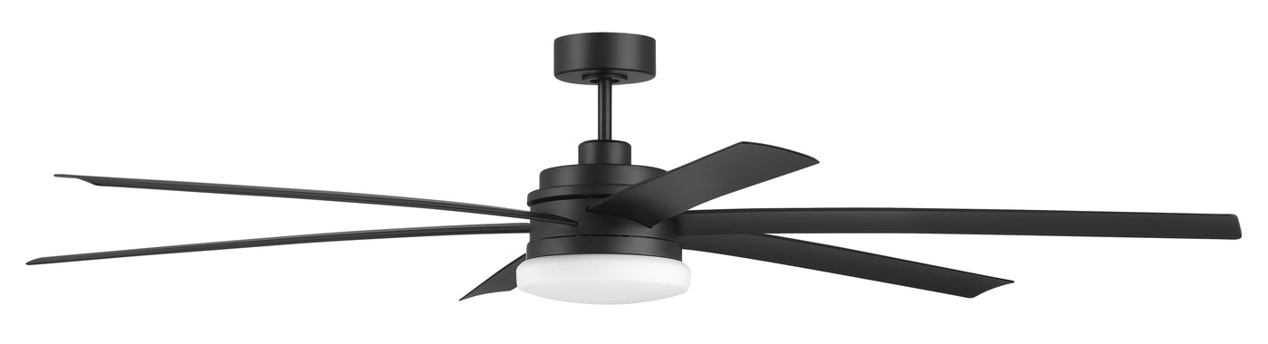 ##Antique Hardware## 72" Chilz Smart Ceiling Fan, Flat Black, Integrated LED Light Kit, Remote & WiFi Control