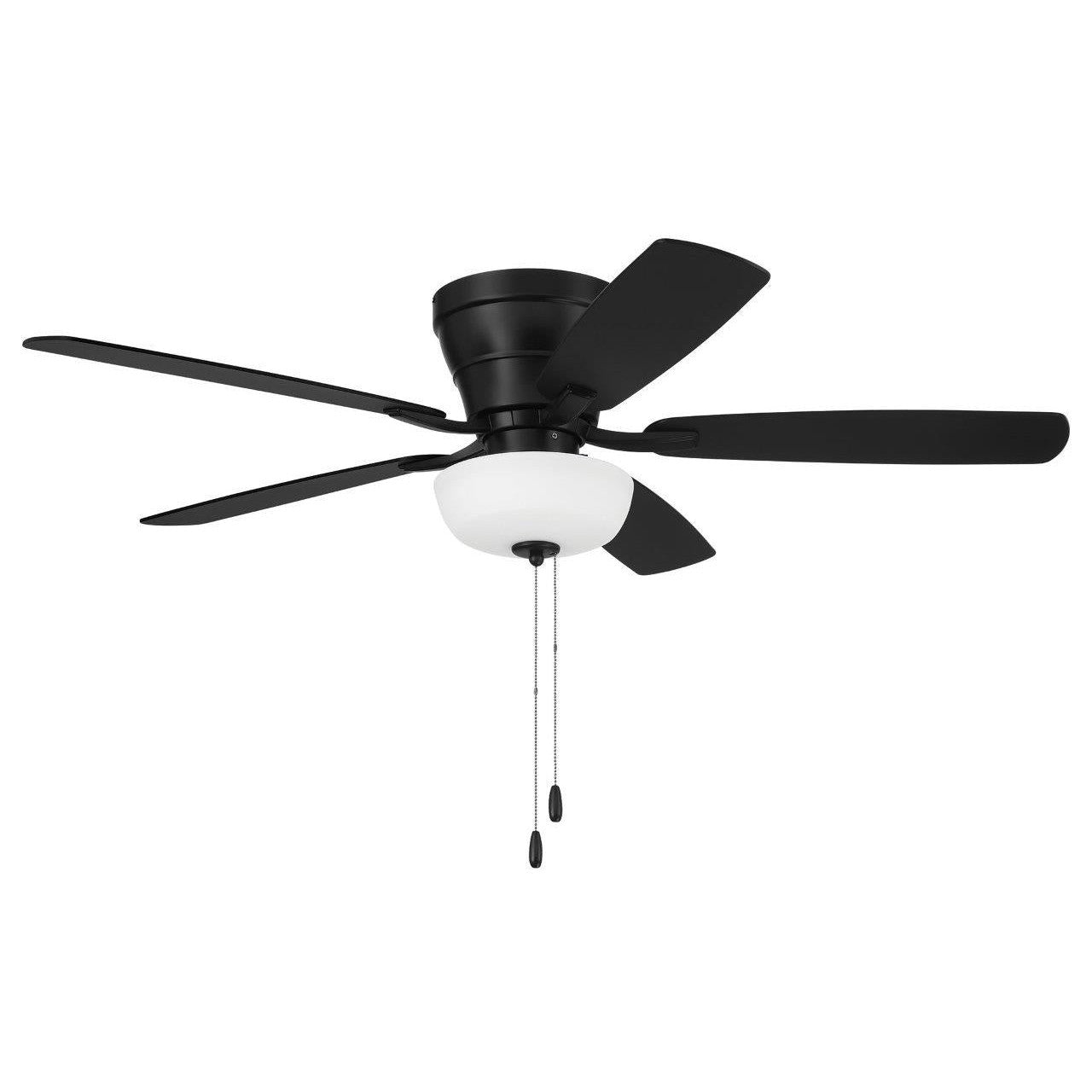 Antique Hardware 52" Wheeler 2-Light Bowl in Flat Black w/ Flat Black/Greywood Blades Ceiling Fan