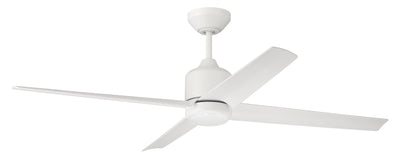 ##Antique Hardware## 52" Quell Fan, White Finish, White Blades. LED Light, WIFI and Control Included