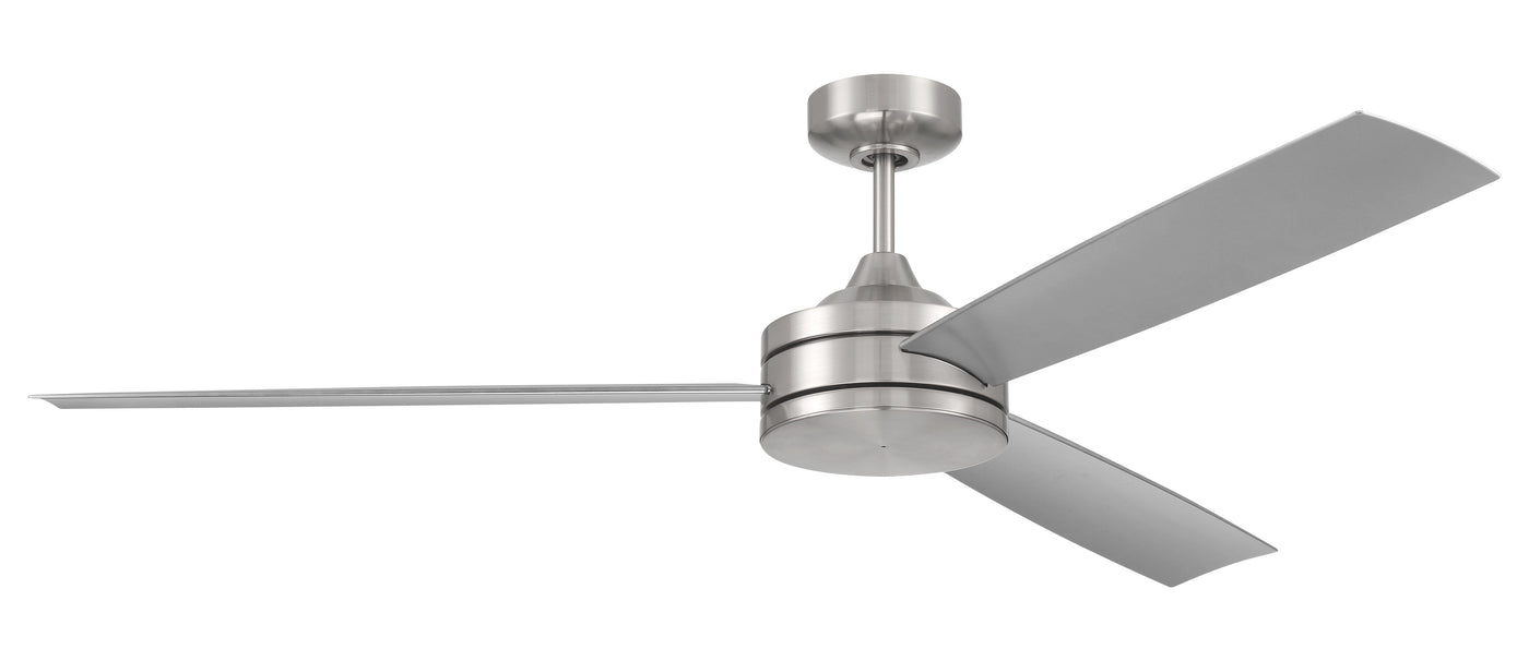 ##Antique Hardware## 62" Inspo Indoor Fan in Brushed Polished Nickel w/ Brushed Nickel Blades