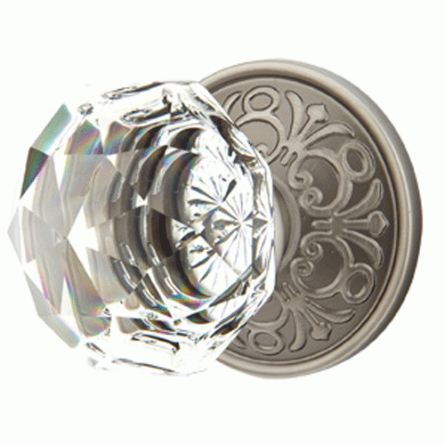 Antique Hardware Emtek Diamond Crystal Door Knob Set With Lancaster Rosette (Several Finish Options) Door Knobs & Handles