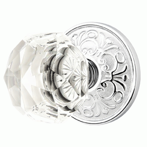 Antique Hardware Emtek Diamond Crystal Door Knob Set With Lancaster Rosette (Several Finish Options) Door Knobs & Handles