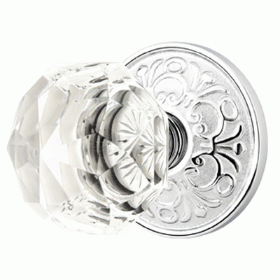 Antique Hardware Emtek Diamond Crystal Door Knob Set With Lancaster Rosette (Several Finish Options) Door Knobs & Handles