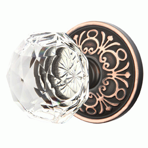 Antique Hardware Emtek Diamond Crystal Door Knob Set With Lancaster Rosette (Several Finish Options) Door Knobs & Handles