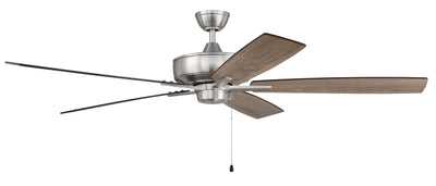 60" Super Pro 60 in Brushed Polished Nickel w/ Driftwood/Grey Walnut Blades