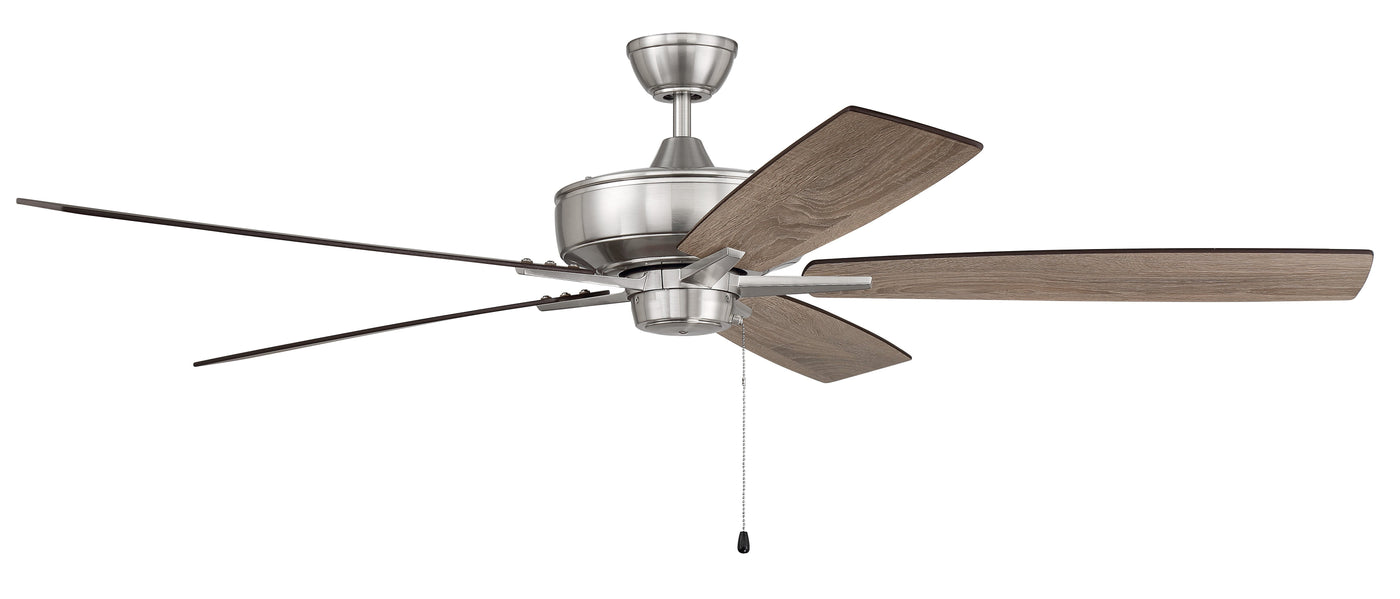 ##Antique Hardware## 60" Super Pro 60 in Brushed Polished Nickel w/ Driftwood/Grey Walnut Blades