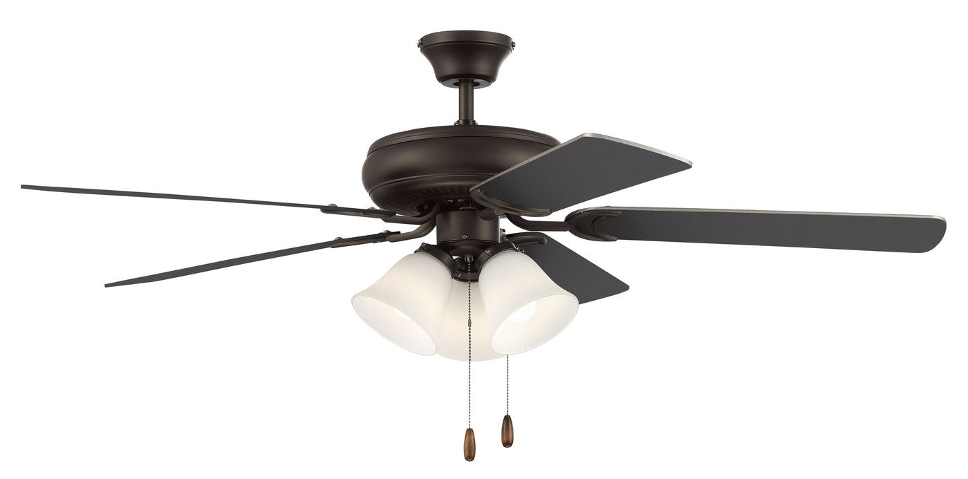 Antique Hardware 52" Decorator's Choice 3 Light in Espresso w/ Walnut/Espresso Blades Ceiling Fan