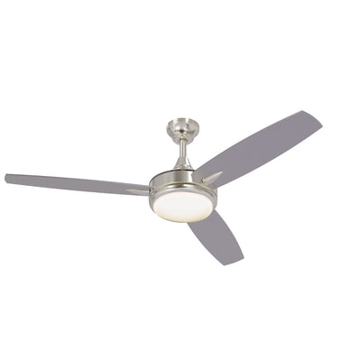 Antique Hardware 52" Targas in Brushed Polished Nickel w/ Brushed Nickel Blades Ceiling Fan