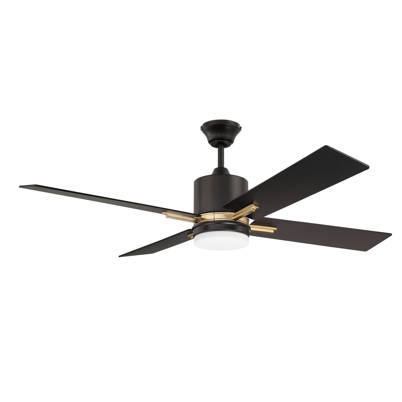 Antique Hardware 52" Teana in Flat Black/Satin Brass w/ Flat Black/Mesquite Blades Ceiling Fan