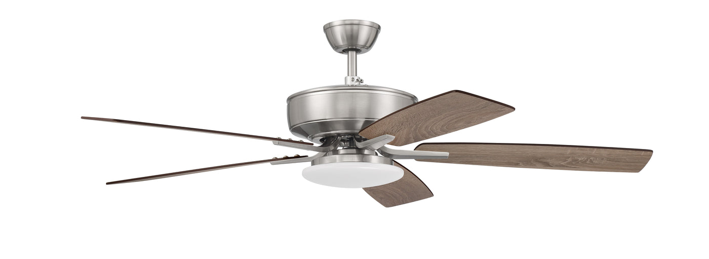 ##Antique Hardware## 52" Pro Plus 112 in Brushed Polished Nickel w/ Driftwood/Grey Walnut Blades