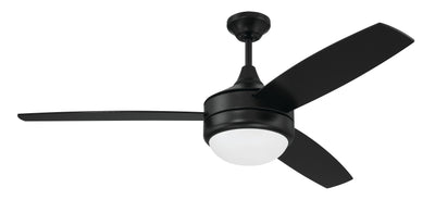 Antique Hardware 52" Phaze II 3-Blade in Flat Black w/ Flat Black/Greywood Blades Ceiling Fan