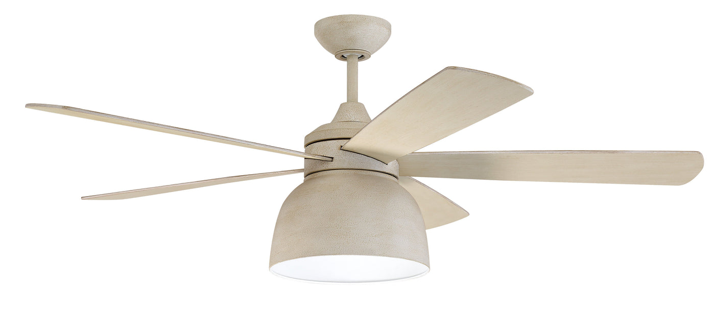 Antique Hardware 52" Ventura in Cottage White w/ Cottage White/Dark Driftwood Blades Ceiling Fan