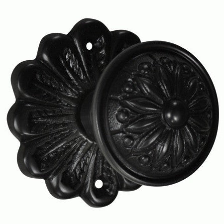 Maltesia Flower Rosette Door Set with Floral Imprint Door Knobs (Several Finishes Available)