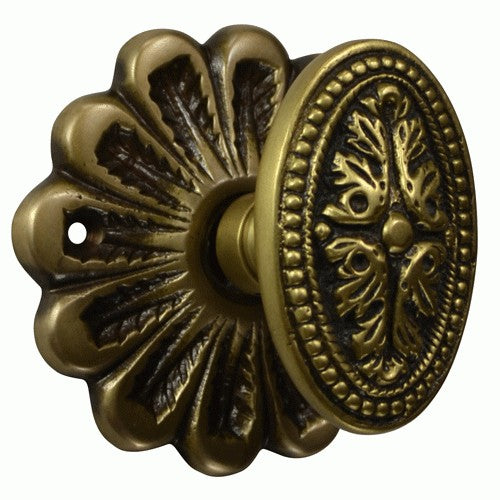 Maltesia Flower Rosette Door Set with Avalon Oval Door Knobs (Several Finishes Available)