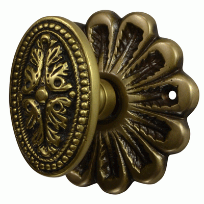 ##Antique Hardware## Maltesia Flower Rosette Door Set with Avalon Oval Door Knobs (Several Finishes Available)