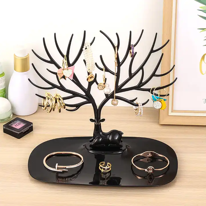 Antique Hardware Deer Tree Tray Storage Gift Item 