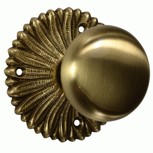 French Provincial Rosette Door Set with Round Brass Door Knobs (Several Finishes Available)