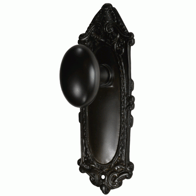 ##Antique Hardware## Ornate Victorian Long Backplate Door Set with Egg Door Knobs (Several Finishes Available)