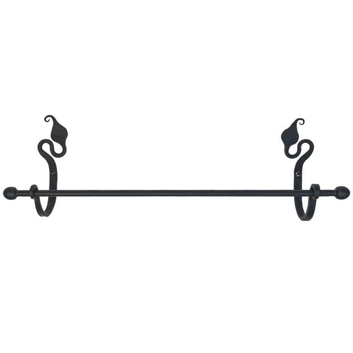 Hand Forged Leaf Fancy Towel Bar (Iron Finish)
