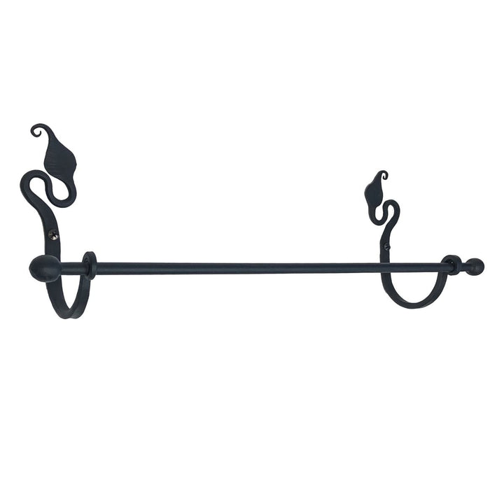 Hand Forged Leaf Fancy Towel Bar (Iron Finish)